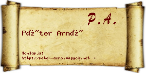 Péter Arnó névjegykártya